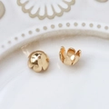 Detail of 18K gold-plated hollow flower bead caps for DIY jewelry necklace making - 3D Petal Bead Cap Style (Size 17#, Price per Piece)