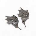 Macro detail of gunmetal bat wings metal charms for DIY jewelry making with bony texture - 3#Gun Black