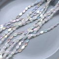 Detailed view of faceted aurora AB crystal glass beads for DIY jewelry making - Transparent Iridescent