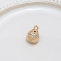 Bell-shaped gold pendant with cubic zirconia inlay and heart cutout for DIY jewelry - Bell & Heart Openwork Pave Rhinestone (Size 13 - Single Item)