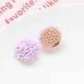 Detalle de pendientes de flores con cuentas lilas y base de metal dorado diy - 7# Púrpura Rejilla
