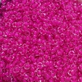 Macro detail of 4mm hot pink glass beads with dyed cores for DIY jewelry making - 4# Purplish Red
