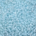 Macro shot of 4mm light blue macaron glass seed beads for DIY jewelry and crafts - Light Blue