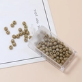 Dettaglio di perline di vetro verde oliva opaco da 4 mm con scatola per gioielli fai-da-te - 14# Tonalità Terra Lucido
