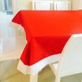 Tovaglia natalizia rossa con bordo in peluche bianco per decorazione tavola festiva - Tovaglia di Natale