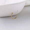 Minimalist gold-plated C-shaped hoop earring featuring a smooth polished metallic finish - 15mm / Gold