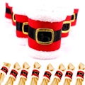 Weihnachts-Serviettenringe im Gürtel-Design aus rotem Filz für die festliche Tischdekoration - Santa Belt Style