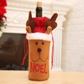 Weinflaschenhülle mit Rentier-Motiv aus Filz und Noel-Schriftzug für Weihnachten - Rentier-Stil