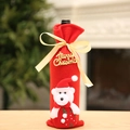 Housse de bouteille de Noël avec ours en peluche et lettrage doré Merry Christmas - Ours