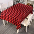 Tovaglia natalizia classica a quadri buffalo rosso e nero per decorazioni festive - Quadri Rossi e Neri
