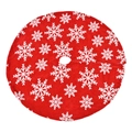 Classic red Christmas tree skirt with white snowflake patterns and plush finish - 90cm Red