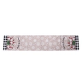 Chemin de table de Noël avec gnomes et flocons en rouge, vert et motif à carreaux - Style Plaid Noir et Blanc (J-JY36)