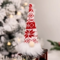 Gnome de Noël lumineux avec bonnet rouge en tricot et lumières LED sur le sapin - Style E Motif HO Gnome / Rouge