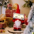 Christmas gnome plush with glowing HO HO HO sign and festive snowflake knit sweater - HO HO HO! Sign / Red Style (ZX-04)