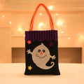 Halloween felt treat bag featuring a ghost design and orange handle for kids' party favors - Ghost Style