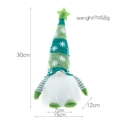 Gnome de Noël avec bonnet vert rayé et flocons, dimensions de 30 cm de hauteur - Vert