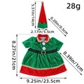 Christmas elf wine bottle cover set with velvet hat and dress for festive table decor - Female Outfit