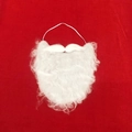 Barba y bigote blanco de Papá Noel con correa elástica sobre fondo rojo - Bigote de Manillar