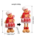 Christmas gingerbread doll with telescopic legs wearing chef hat and holding candy - Chef Hat Style
