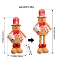 Cute gingerbread man plush toy with adjustable height from 40cm to 50cm in festive attire - Top Hat Style