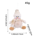 Plüsch-Weihnachtsschneemann-Anhänger mit beige Strickmütze und Schal, 20 cm Dekofigur - Schneemann-Stil