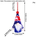Independence Day gnome plush ornament with stars and stripes, knitting hat and lanyard - Red Hat Star Male Style (Independence Day Glowing Hanging 1)