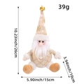 Plüsch Weihnachtsgnom mit beiger Strickmütze und weißem Kunstpelzbart 26cm Hängedekoration - Weihnachtsmann-Stil