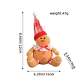 Gingerbread man plush toy in brown corduroy with red hat and dimensions 22x16x9cm - Gingerbread Man with Red Hat