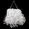 Ensemble barbe et perruque de Père Noël blanches bouclées avec élastique pour cosplay - Barbe en Fibre Synthétique Moyenne