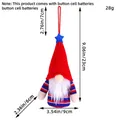 LED Patriotic Gnome hanger with red knitted hat and blue star for Independence Day - Red Hat Striped Male Style (Independence Day Glowing Hanging 3)
