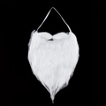 Barbe de Père Noël blanche bouclée avec sangle élastique pour costume de Noël - Moustache Standard