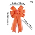 Orange plaid pumpkin bow decoration for fall harvest party, 25x48cm festive ornament - Plaid Style