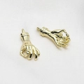 Macro shot of gold-plated OK hand gesture charms on white fabric for DIY jewelry - Gold OK Gesture Style (6#)