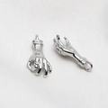 Macro shot of silver metal OK gesture and open hand charms for DIY jewelry making - Silver OK Gesture Style (5#)