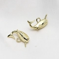 Close-up of golden narwhal charms with mirror-like finish for DIY jewelry making - Gold Narwhal Style (4#)
