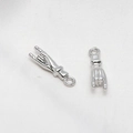 Macro view of two polished silver rock-on gesture pendants for DIY jewelry making - Silver Rock Gesture Style (7#)