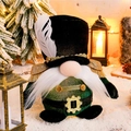 Royal guard Christmas gnome doll with telescopic legs and sparkling green sequin fabric body - Green
