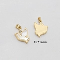 Macro shot of 10*16mm gold pigeon charm with white mother-of-pearl and zircon detail - Peace Dove Shape Style (4# Single Price)