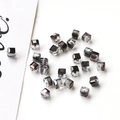 Macro view of colorful faceted square crystal beads for DIY handmade jewelry crafts - Black Grey