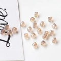 Detailed view of champagne crystal cube beads for DIY handmade jewelry and earrings - Light Grey