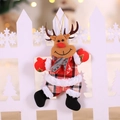 Christmas reindeer plush ornament in red and black plaid fabric for tree decoration - Plaid Fabric Reindeer Style