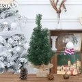 Mini artificial Christmas tree with burlap base and Merry Christmas sign decor - Burlap Base Christmas Tree (40cm)
