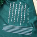Set di ornamenti natalizi a ghiacciolo in acrilico trasparente con nastri d'argento - Ghiacciolo (13.5cm)