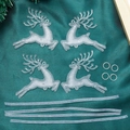 Set of 4 clear acrylic Christmas reindeer ornaments with textured finish and silver ribbons - Beaded Reindeer (8cm)