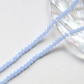 Macro shot of 4mm faceted light blue crystal beads for DIY jewelry making and crafts - Light Blue (2#)