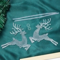 Set of two clear acrylic jumping reindeer ornaments with hanging ribbons for Christmas decor - Beaded Reindeer (13cm)