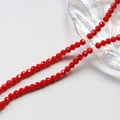 Macro view of 4mm faceted bright red crystal beads for DIY handmade jewelry crafting - Red (4#)