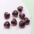 Macro detail of purple heart glass beads with silver foil interior for DIY jewelry making - 11# Dark Purple