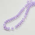 Detail of 4mm faceted purple glass rondelle beads for DIY jewelry making accessories - Purple (14#)