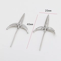 Detailed silver arrow and wing jewelry accessory with inlaid zircons and dimensions - White Gold Samurai Sword (3#)